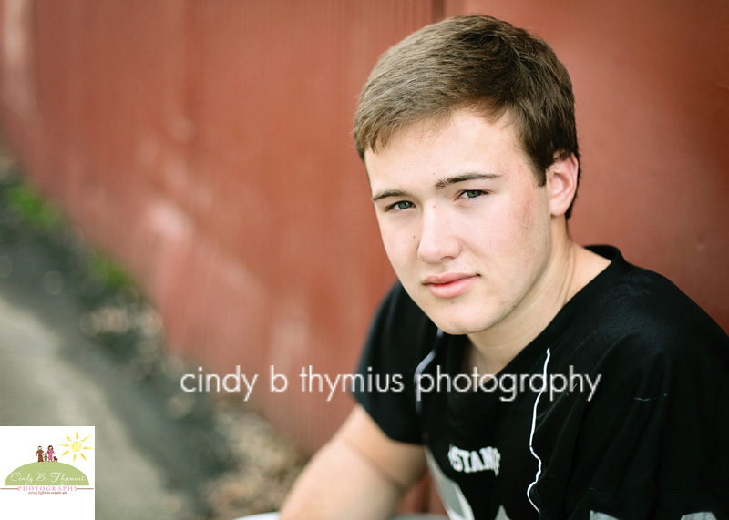 houston high school footbal player senior photo