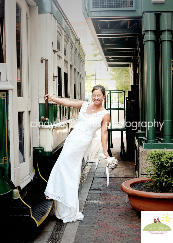 bride on memphis train trolley