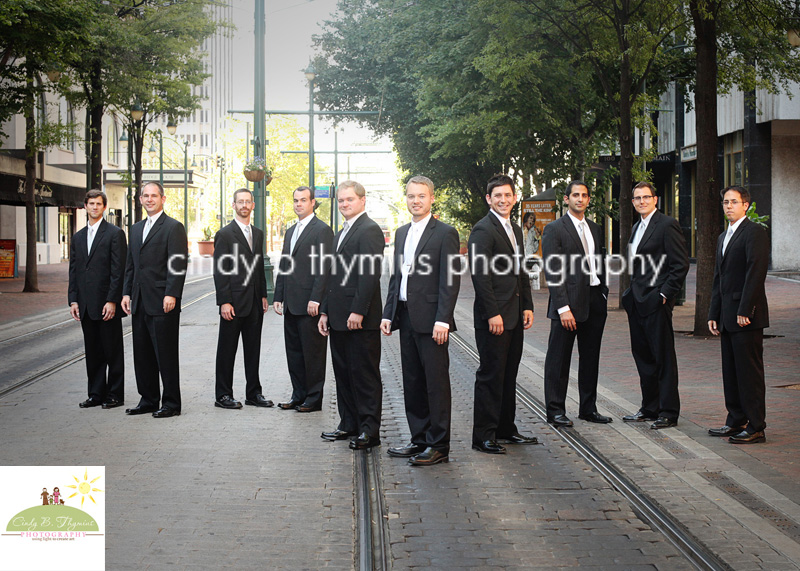 groomsmen photo in downtown memphis