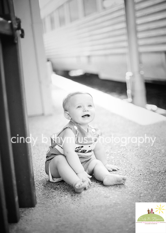 baby with train collierville tn photo