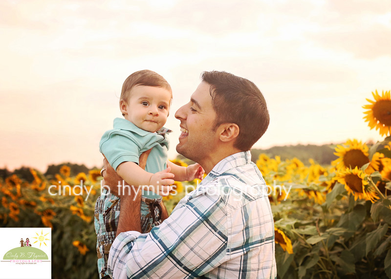 dad and son in sunflowers memphis