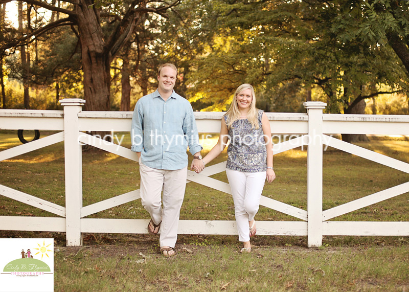 engagement picture by white fence collierville