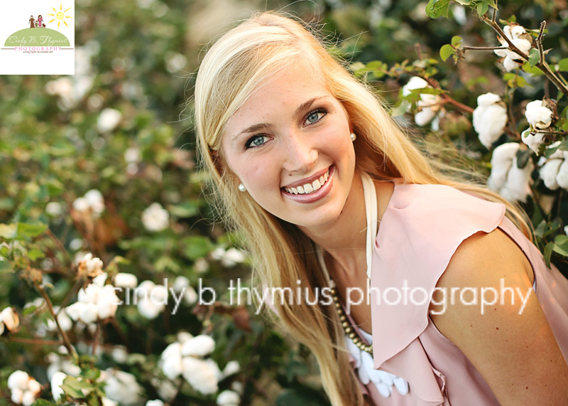 memphis tn high school senior photo in cotton