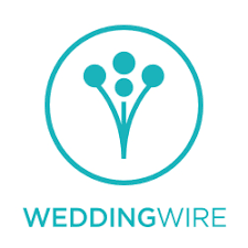 wedding wire logo in blue with white background