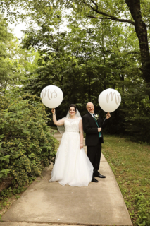 Lichterman Nature Center with a bride and groom