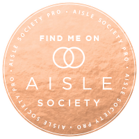 Aisle Society Wedding Blog logo in orange color