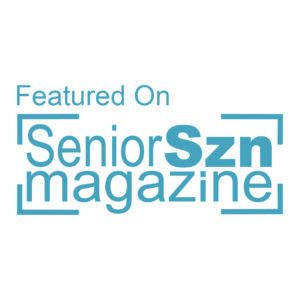 Senior Szn Magazine logo in blue