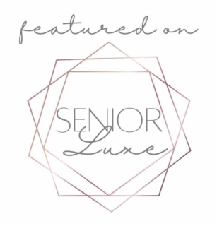 senior luxe badge with white background